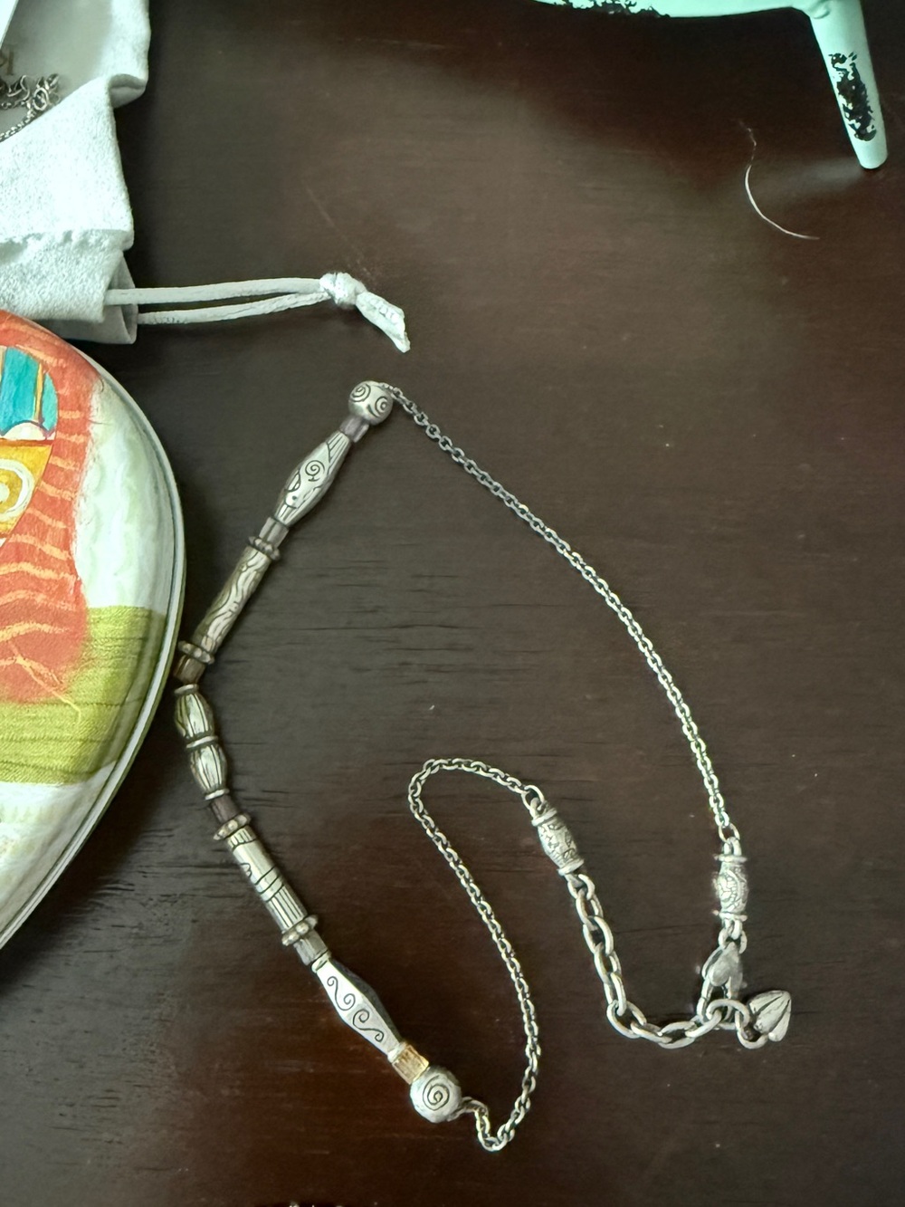 Brighton Silver Engraved Bead Necklace